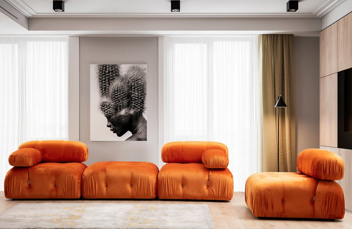 Atelier Del Sofa Bubble L1 Sofá de 1 Plaza Naranja 95x95x75 cm